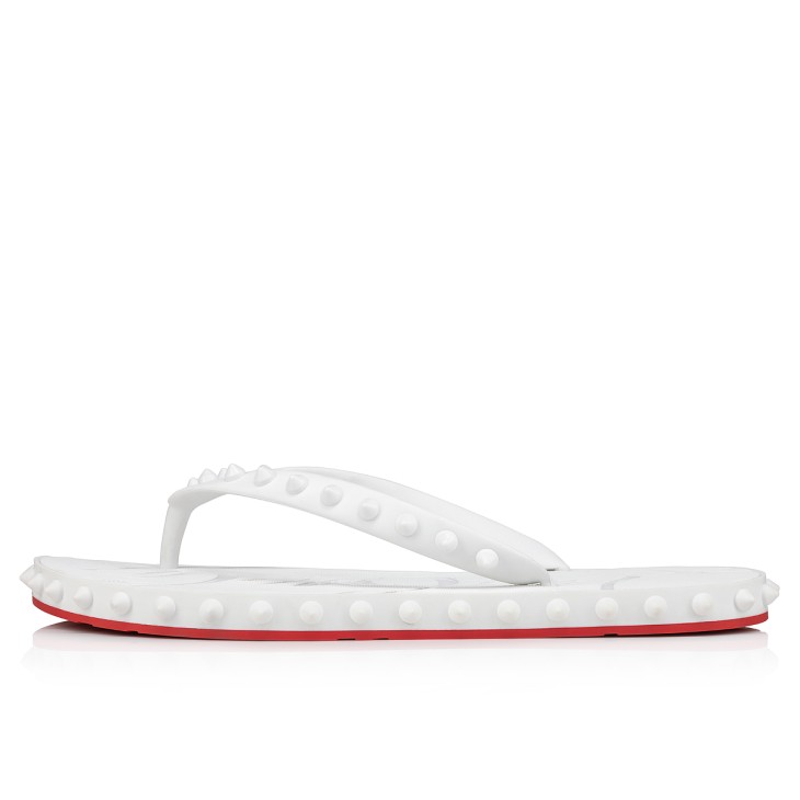 Christian Louboutin Super Loubi Flip Women Flat Shoes White | WLTODJ-275