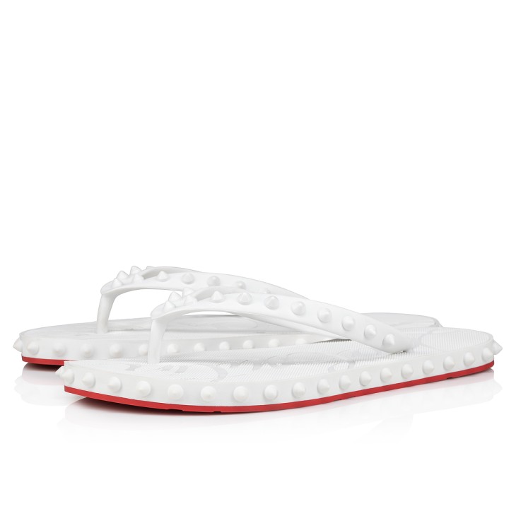 Christian Louboutin Super Loubi Flip Women Flat Shoes White | WLTODJ-275