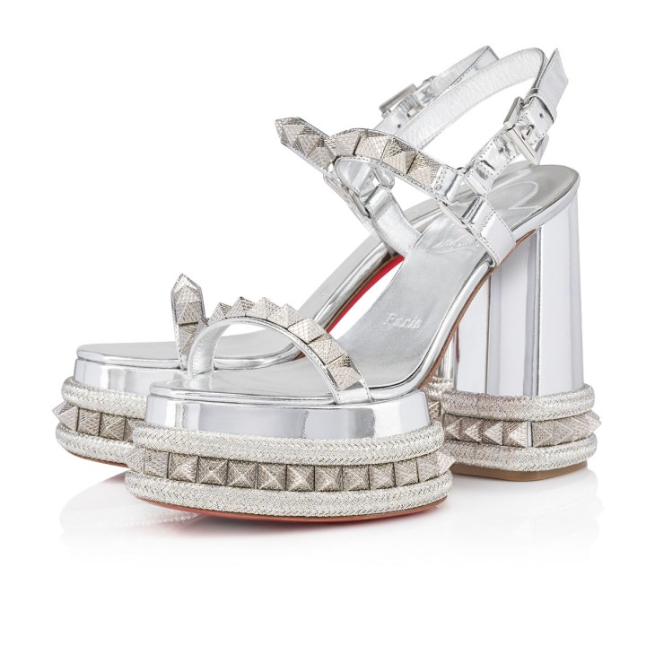 Christian Louboutin Superaclou Women Platform Shoes Silver | LRUBPF-139