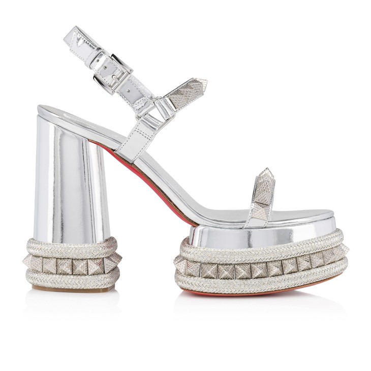 Christian Louboutin Superaclou Women Platform Shoes Silver | LRUBPF-139