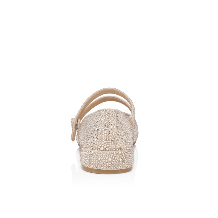 Christian Louboutin Sweet Jane Strass Women Flat Shoes Beige | PVJHAR-749