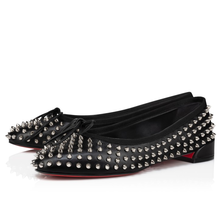 Christian Louboutin Sweetie Jane Spikes Women Flat Shoes Black | GMPAXW-170