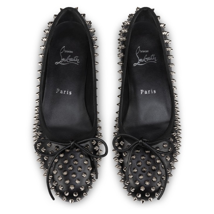 Christian Louboutin Sweetie Jane Spikes Women Flat Shoes Black | GMPAXW-170