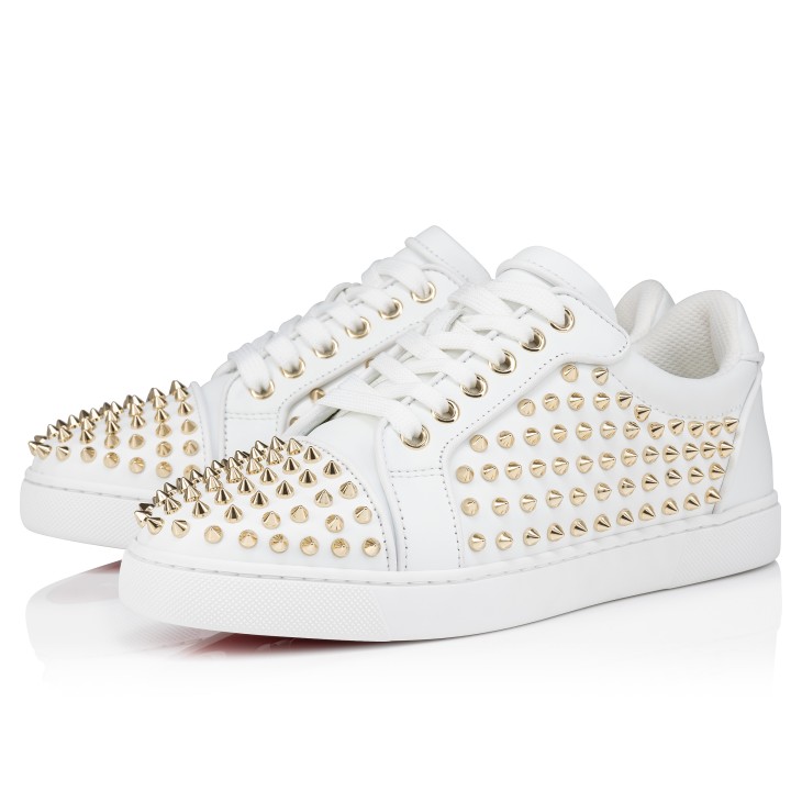 Christian Louboutin Vieira Night Spikes Women Sneakers White | CPKSVO-698