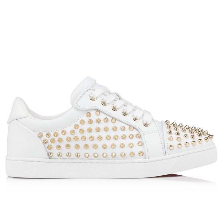 Christian Louboutin Vieira Night Spikes Women Sneakers White | CPKSVO-698